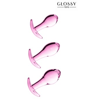 Set 3 plugs anal en verre Glossy Toys n° 17 Pink
